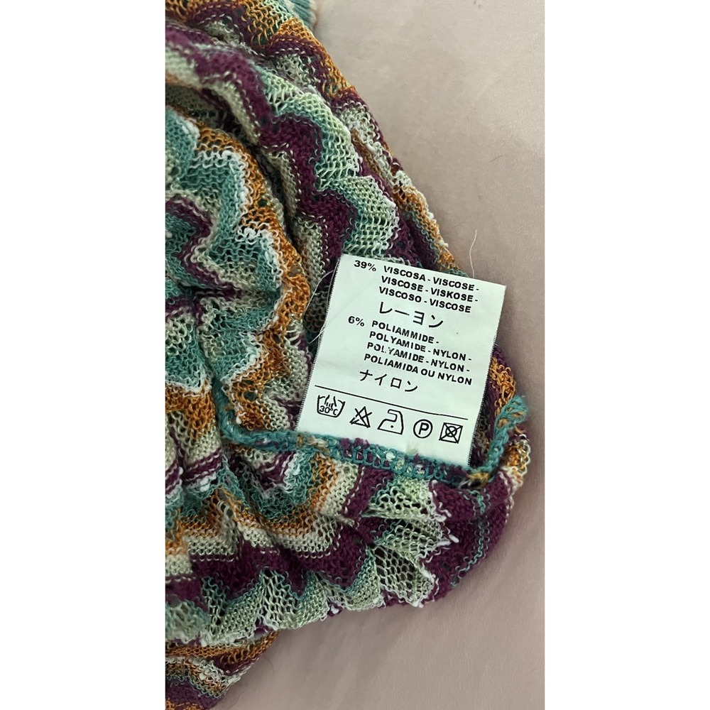 Missoni M Knit CONVERTIBLE Top Skirt Dress Zigzag Chevron Teal Purple Sz 2 IT 38 - Picture 10 of 16